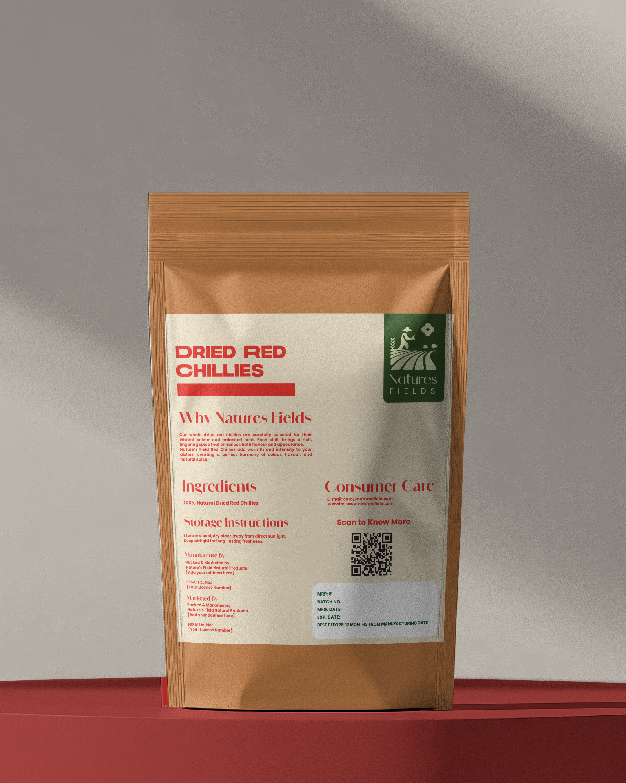 Dried red chillies whole